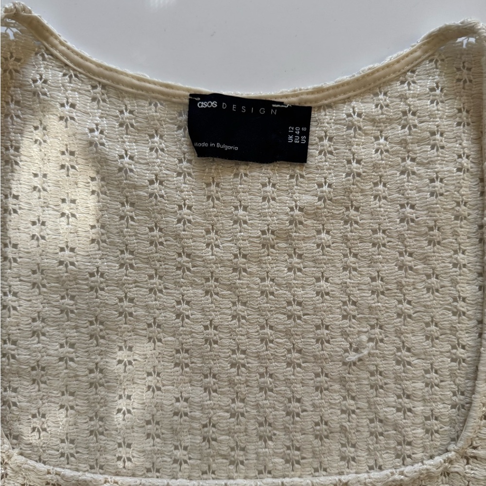 ASOS Cream Textured Mini Dress - Picture 5 of 8